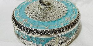 German Silver Peacock Bowl