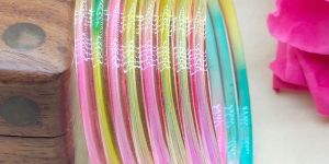 8pcs jelly viral glass bangles