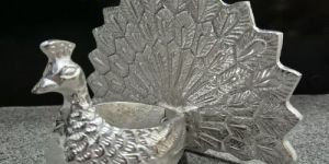 Silver Plated Peacock Tea Light Holder