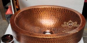 Double Bowl Copper Oval Sink