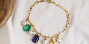 Golden Brass Metal Handcraft Link Bracelet