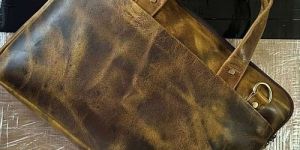 Dual Tone Leather Laptop Bag