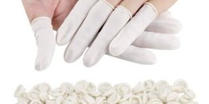 White Antistatic Rubber Finger Cots