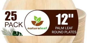 12 Inch Plain Round Areca Leaf Plates