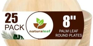 8 Inch Plain Round Areca Leaf Plates