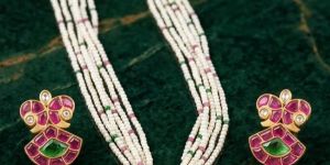 Meenakari Pachi Kundan Pearl Pendant Set