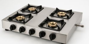 Forged Four Brass Burner Gas Stove With Heavy Cast Iron Support
