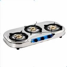 Forged Three Brass Burner Gas Stove With Heavy Cast Iron Support
