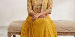 Party Wear Yellow Lehenga Choli Set