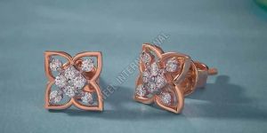 Rose Gold Diamond Women Earring