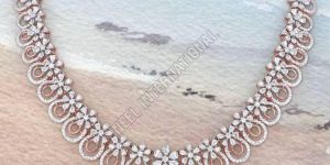 Solitaire Rose Diamond Gold Necklace