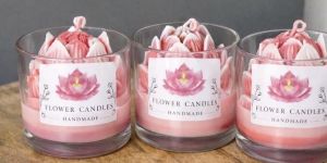Lotus Glass Jar Candles For Gifting