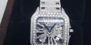 Cartier Santos Skeleton Diamond Automatic Watch