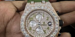 Luxury Ap Royal Oak Style Diamond Chronograph Watch