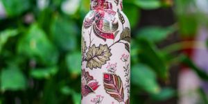 Leaf Print Copper Bottle