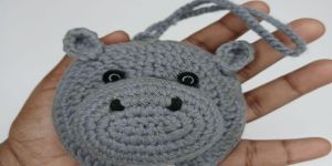 Handmade Hippo Crochet Pouch