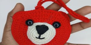 Handmade Red Teddy Crochet Pouch