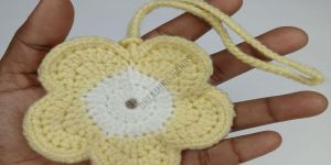 Handmade Yellow Daisy Flower Crochet Pouch