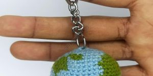 Planet Earth Crochet Keychain