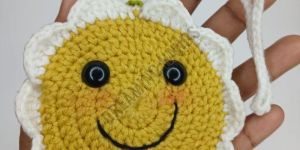 Sun Theme Crochet Coin Pouch