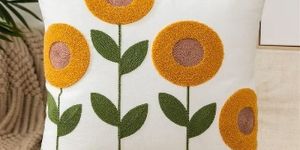 Hand Embroidered Floral Pillow Cover