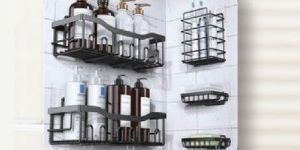 pack of 5 mild steel wall mount bathroom shelf
