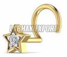 Solitaire Diamond Gold Nose Pin