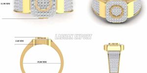 Yellow Men Gold Diamond Ring