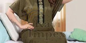 Green Printed Ladies Night Gown