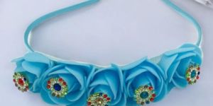Handmade Sky Blue Flower Headband