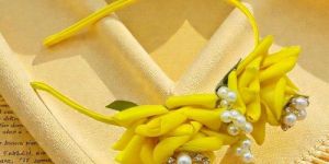 Handmade Yellow Rose Flower Headband