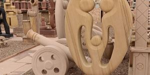 3X2.5 Inch Sandstone Couple Statue