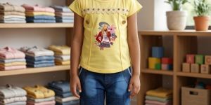 Girls Yellow Top & Jeans Set