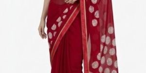 Maroon Georgette Saree
