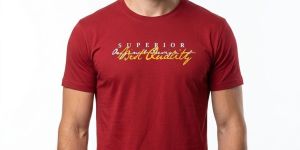 Mens Red Half Sleeve Round Neck T-Shirts