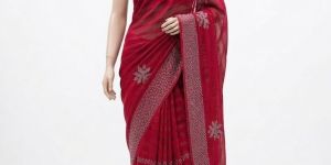 Pink Georgette Saree