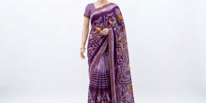Purple Georgette Saree