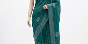 Turquoise Georgette Saree