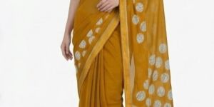 Yellow Georgette Saree