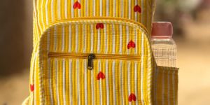 Printed Quilted Cotton Kids School Backpack