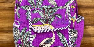 Tropical Wildlife Print Quilted Cotton Backpack