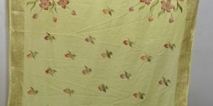 pure cotton silk hand baras meenakari work saree