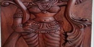 36 Inch Wooden Handicraft Lady Wall Panel