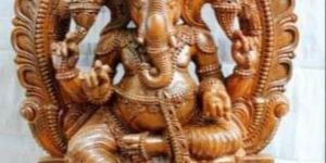 36 Inches Wooden Six Armed Blessing Lord Ganesha