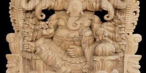 60 Inches Wooden Ganpati Statue