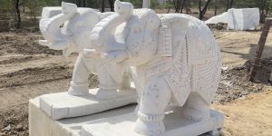 Marble Elephant Statue