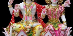 Marble Vishnu Laxmi Statue