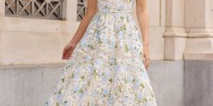 Sage Green Squre Neck Gown