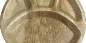 12 Inch 3 CP Round Areca Palm Leaf Plate