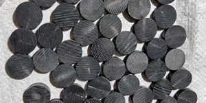 12mm Black Buffalo Horn Button with Line
